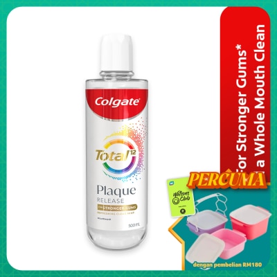 COLGATE - Colgate Total Plaque Release Antibacterial Mouthwash Refreshing Clear Mint 500ml
