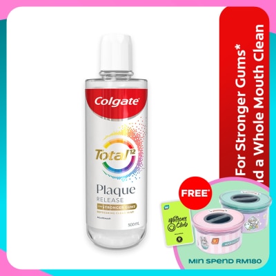 COLGATE Colgate Total Plaque Release Antibacterial Mouthwash Refreshing Clear Mint 500ml