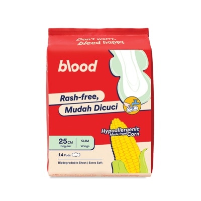 BLOOD - Mudah Dicuci Slim Corn Pad Regular Wings 25cm 14s