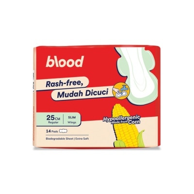 BLOOD Mudah Dicuci Slim Corn Pad Regular Wings 25cm 14s