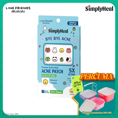 SIMPLYHEAL - LINE FRIENDS minini Day & Night Premium Hydrocolloid Acne Patch 20s