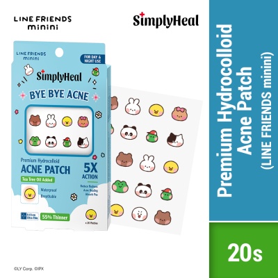 SIMPLYHEAL - LINE FRIENDS minini Day & Night Premium Hydrocolloid Acne Patch 20s image