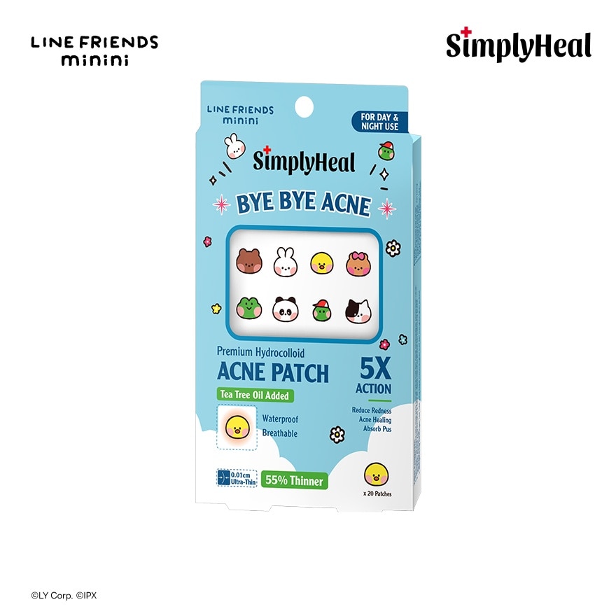 LINE FRIENDS minini Day & Night Premium Hydrocolloid Acne Patch 20s
