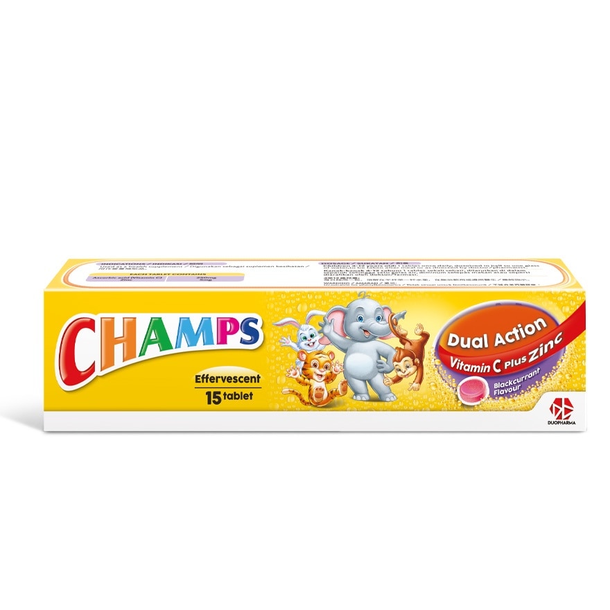 Effervescent Dual Action Vit C +Zinc Blackcurrant 15s