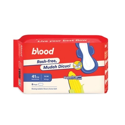 BLOOD Mudah Dicuci Slim Corn Pad Maximum Wings 41cm 8s