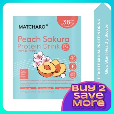 MATCHARO Peach Sakura Protein Drink 20gX10s