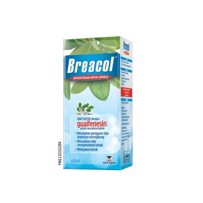 BREACOL Adult Syrup (Guaifenesin extract) 100mg 60ml