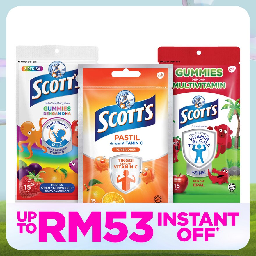 DHA Omega 3 Gummies Assorted & Vitamin C Pastilles Orange Kids & Multivitamin Gummies Apple 15s