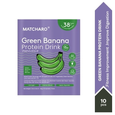 MATCHARO Green Banana Protein Drink 20gX10s