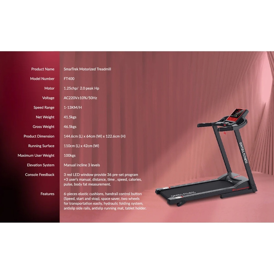 SmarTrek Motorized Treadmill FT400
