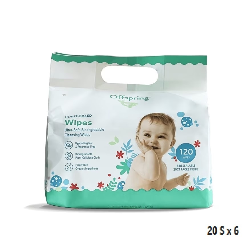 Plant Based Wipes 20S X 6 Packs Bundle