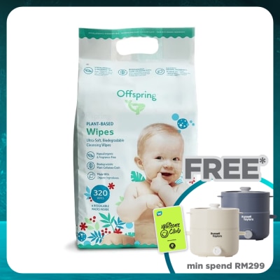 OFFSPRING Plant Based Wipes 80S X 4 Packs Bundle