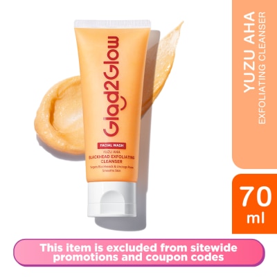GLAD2GLOW Yuzu AHA Blackhead Exfoliating Cleanser 70ml