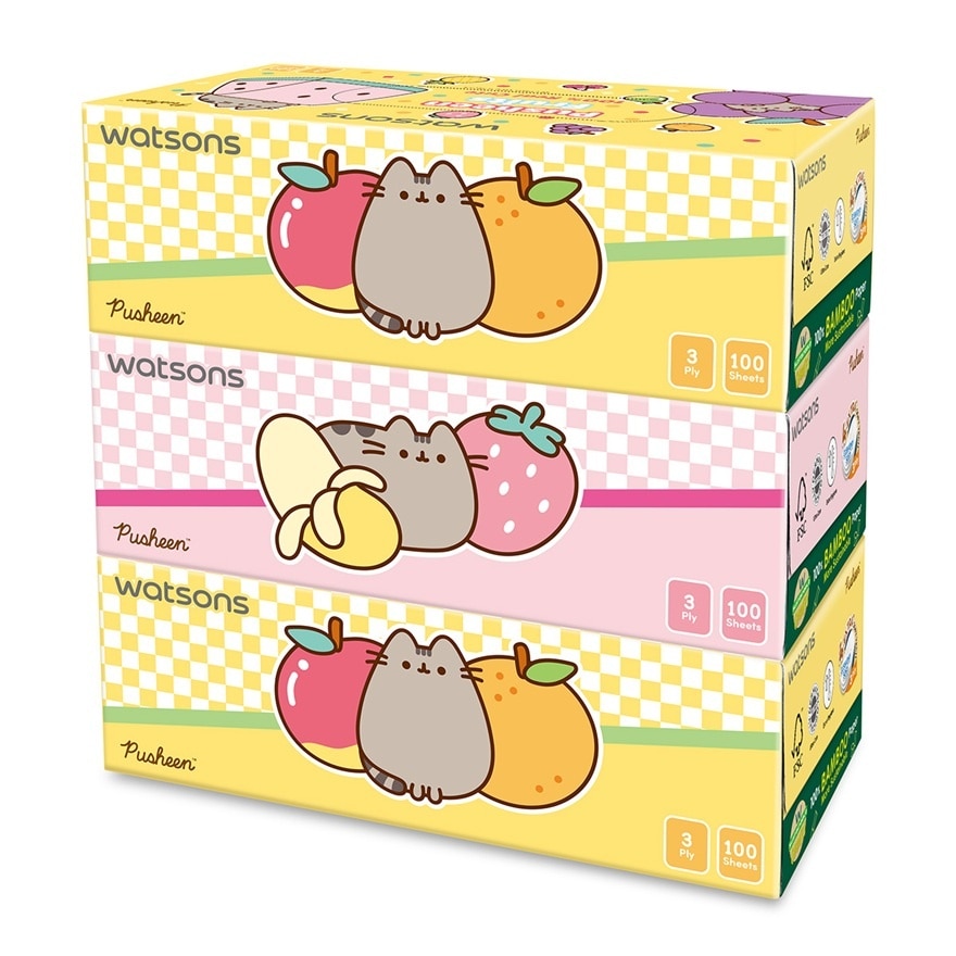 Pusheen Velvet Box Facial Tissue 3ply x 100sheets x 3s