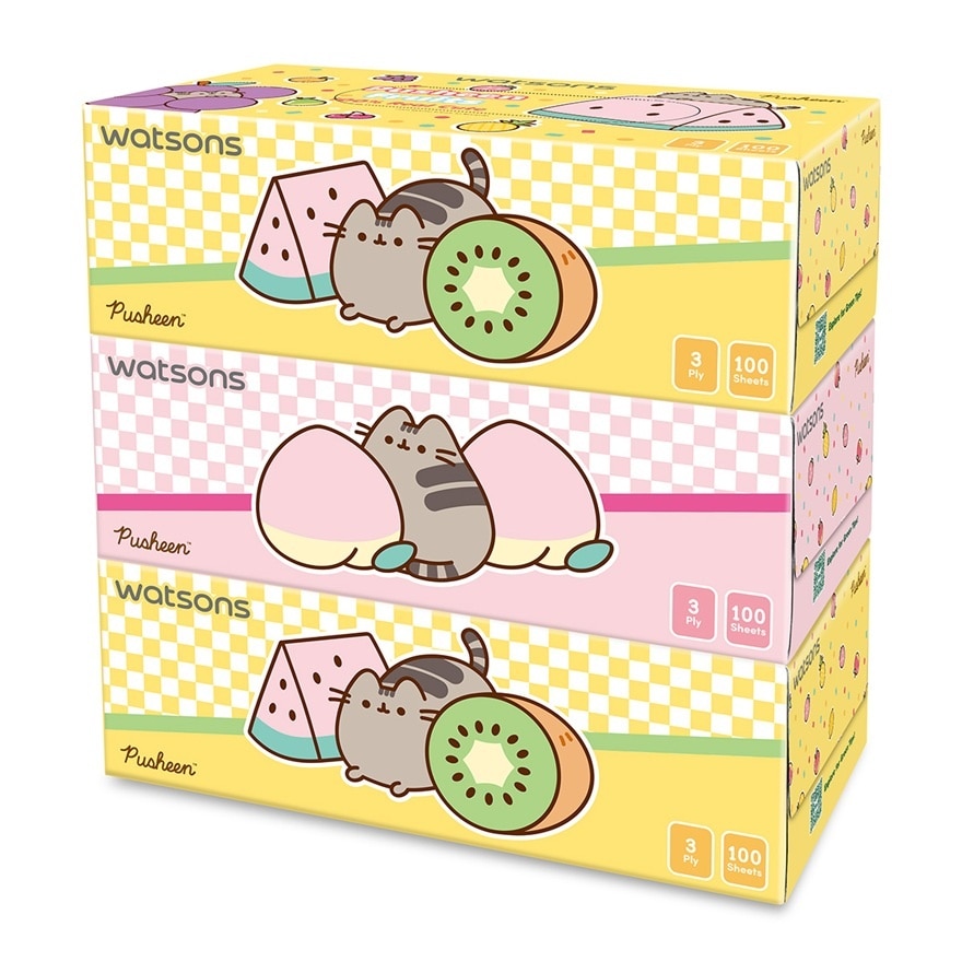 Pusheen Velvet Box Facial Tissue 3ply x 100sheets x 3s