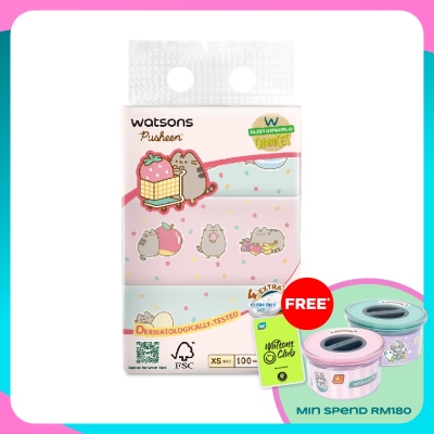 WATSONS Pusheen Velvet Travel Facial Tissue XS Size 3ply x 100sheets x 3s