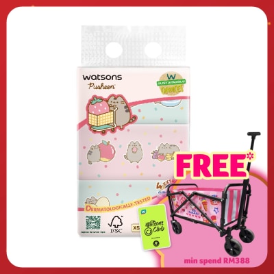 WATSONS Pusheen Velvet Travel Facial Tissue XS Size 3ply x 100sheets x 3s