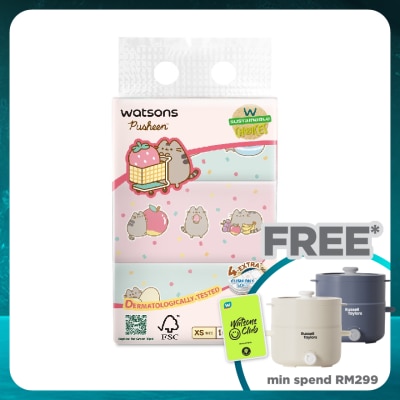 WATSONS Pusheen Velvet Travel Facial Tissue XS Size 3ply x 100sheets x 3s