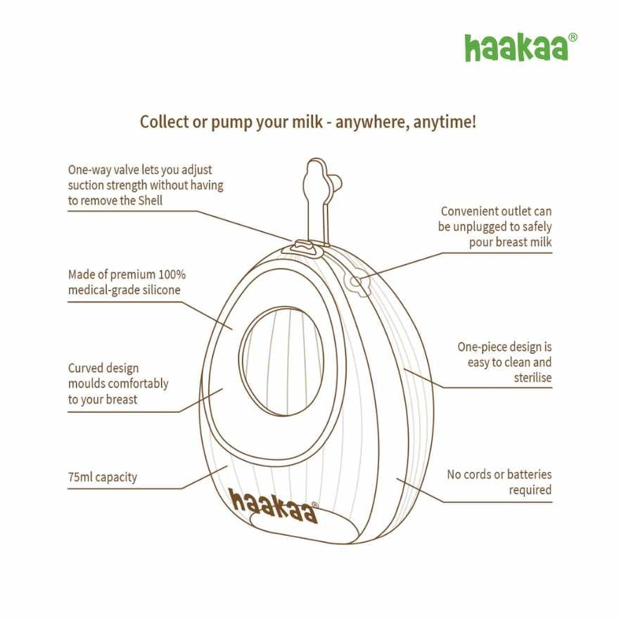 Shell Wearable Silicone Breast Pump -75ml