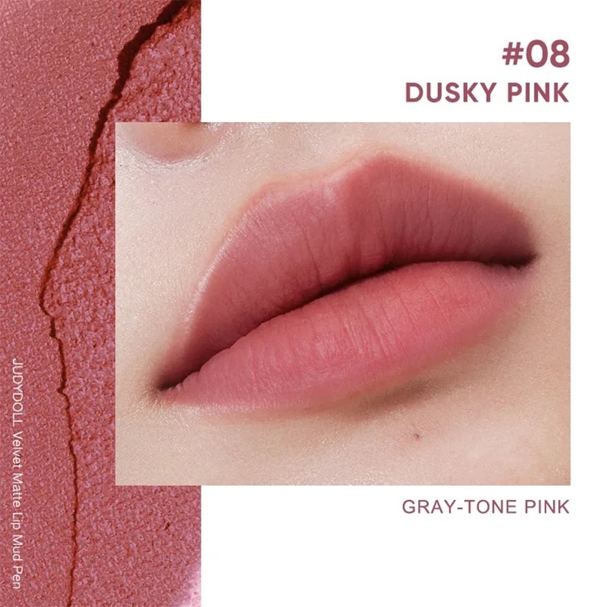 Velvet Matte Lip Mud Pen 08 Grayish Pink