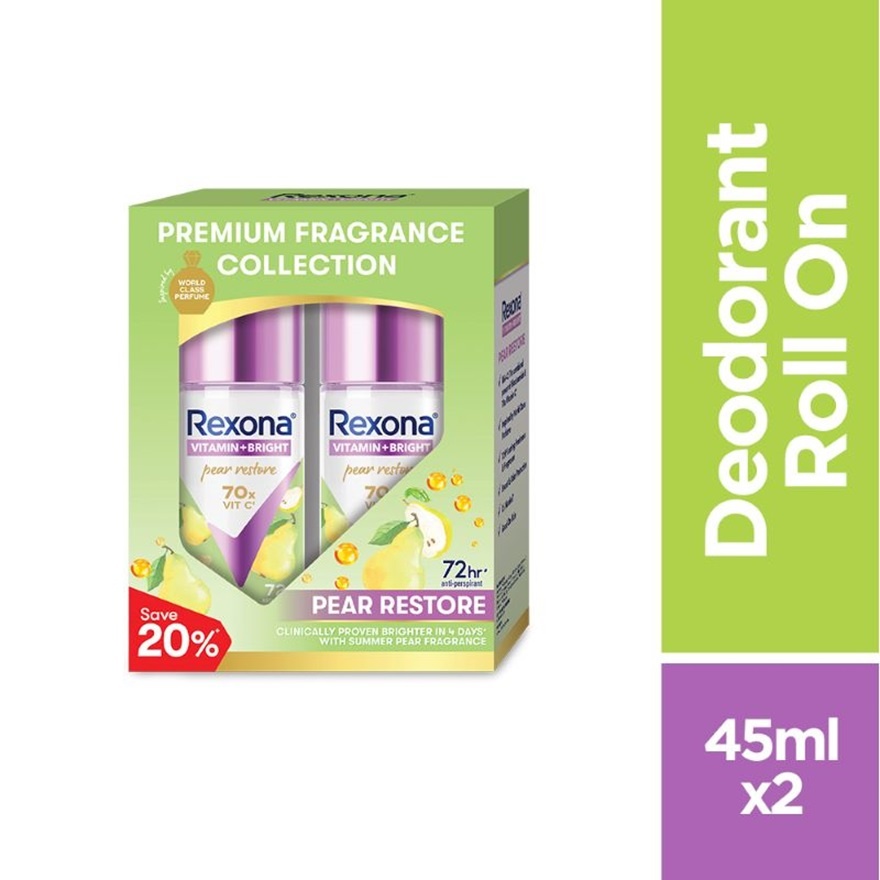 Vitamin Bright Pear Restore Roll On Deo 2x45ml image