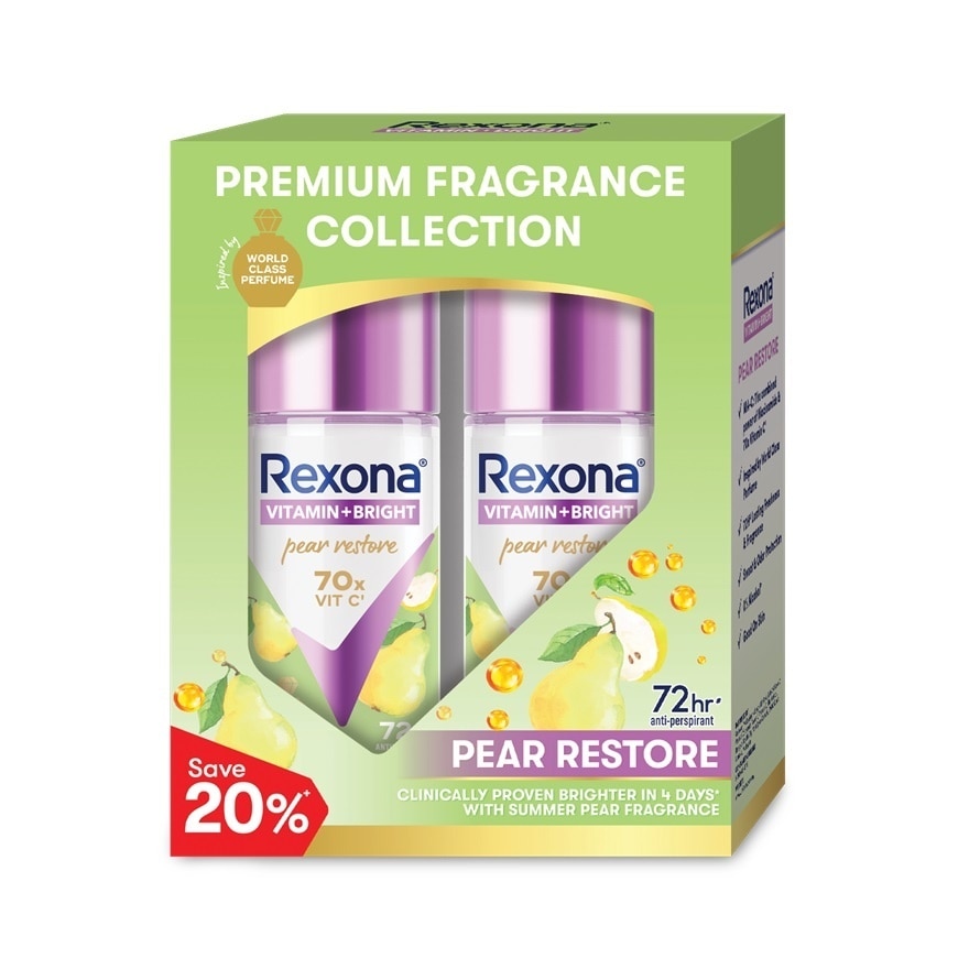 Vitamin Bright Pear Restore Roll On Deo 2x45ml