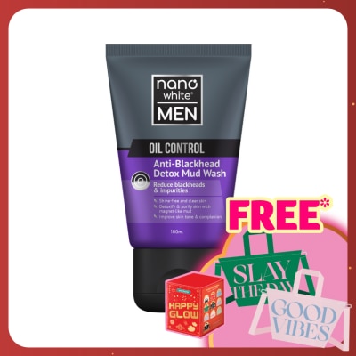 NANO WHITE MEN Oil Control Anti-Blackhead Detox Mud Wash 100ml
