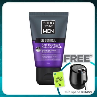 NANO WHITE MEN Oil Control Anti-Blackhead Detox Mud Wash 100ml