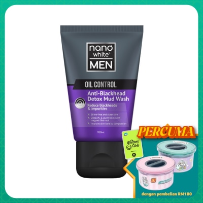 NANO WHITE MEN Oil Control Anti-Blackhead Detox Mud Wash 100ml