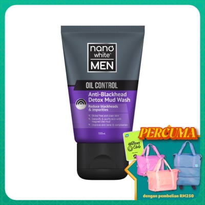 NANO WHITE MEN Oil Control Anti-Blackhead Detox Mud Wash 100ml