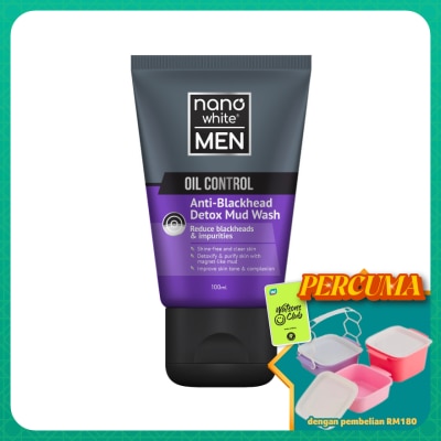 NANO WHITE MEN - Oil Control Anti-Blackhead Detox Mud Wash 100ml
