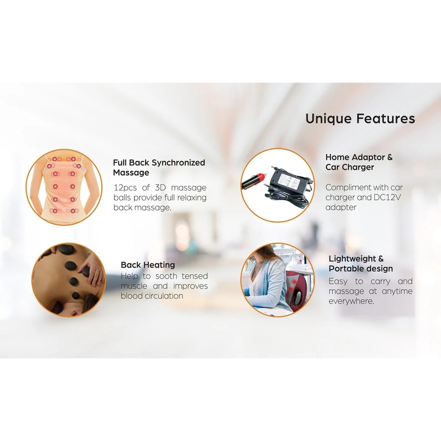 G Flexi Portable Massage Cushion GT650GM