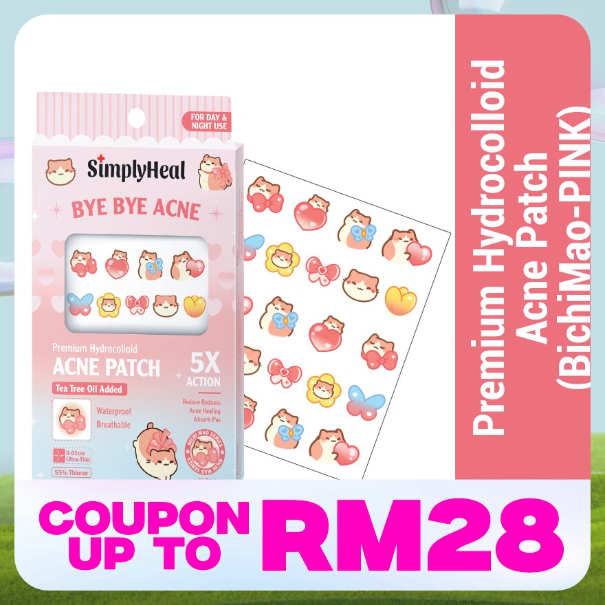 Bichi Mao Pink Day & Night Premium Hydrocolloid Acne Patch 22s