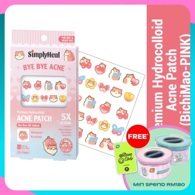 SIMPLYHEAL Bichi Mao Pink Day & Night Premium Hydrocolloid Acne Patch 22s