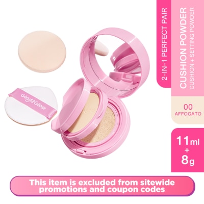 GLAD2GLOW 2-In-1 Perfect Pair Cushion Powder 00 Affogato 11g + 8g