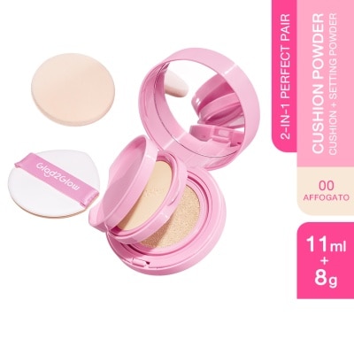 GLAD2GLOW 2-In-1 Perfect Pair Cushion Powder 00 Affogato 11g + 8g