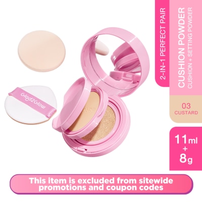 GLAD2GLOW 2-In-1 Perfect Pair Cushion Powder 03 Custard 11g + 8g