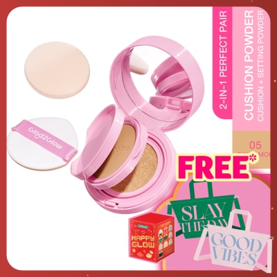 GLAD2GLOW 2-In-1 Perfect Pair Cushion Powder 05 Cinnamon 11g + 8g