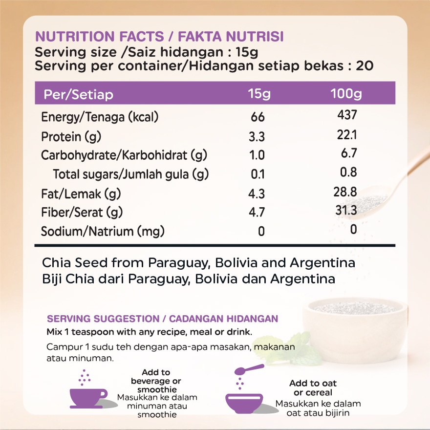Superfoods Organic Chia Seed 300g image