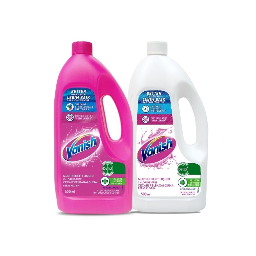 Pink + white 500ml bottle x 2