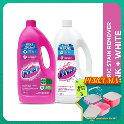 VANISH - Pink + white 500ml bottle x 2