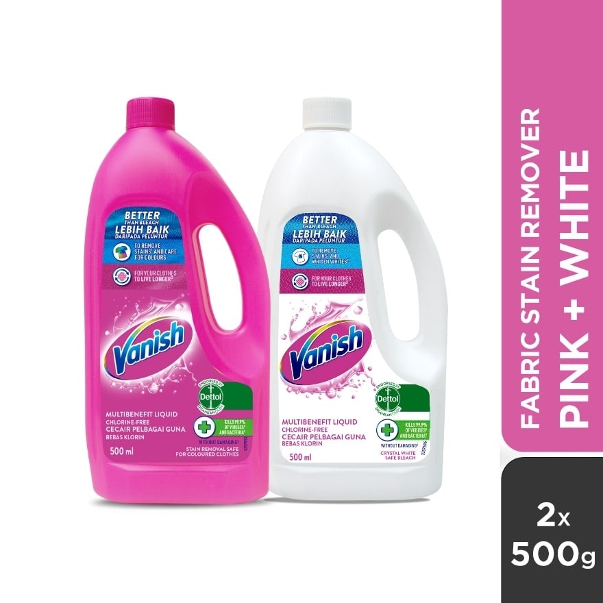 Pink + white 500ml bottle x 2