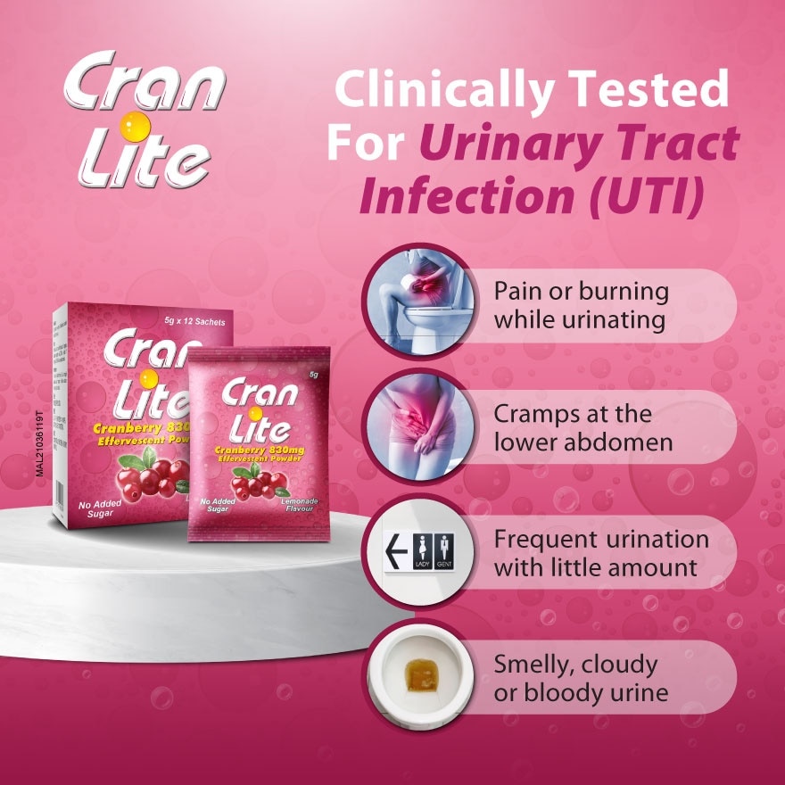 Cranberry 830mg Effervescent Powder (Lemonade Flavour) 5g 12s