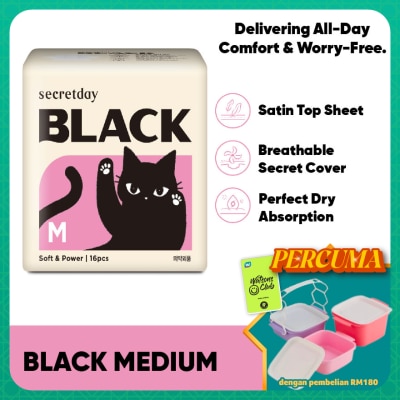 SECRET DAY - Black Medium, 24.5CM, 16P