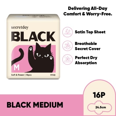 SECRET DAY Black Medium, 24.5CM, 16P
