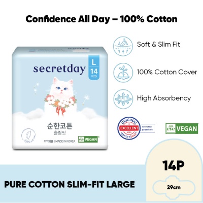 SECRET DAY - Pure Cotton Slim-Fit Large 29cm 14s