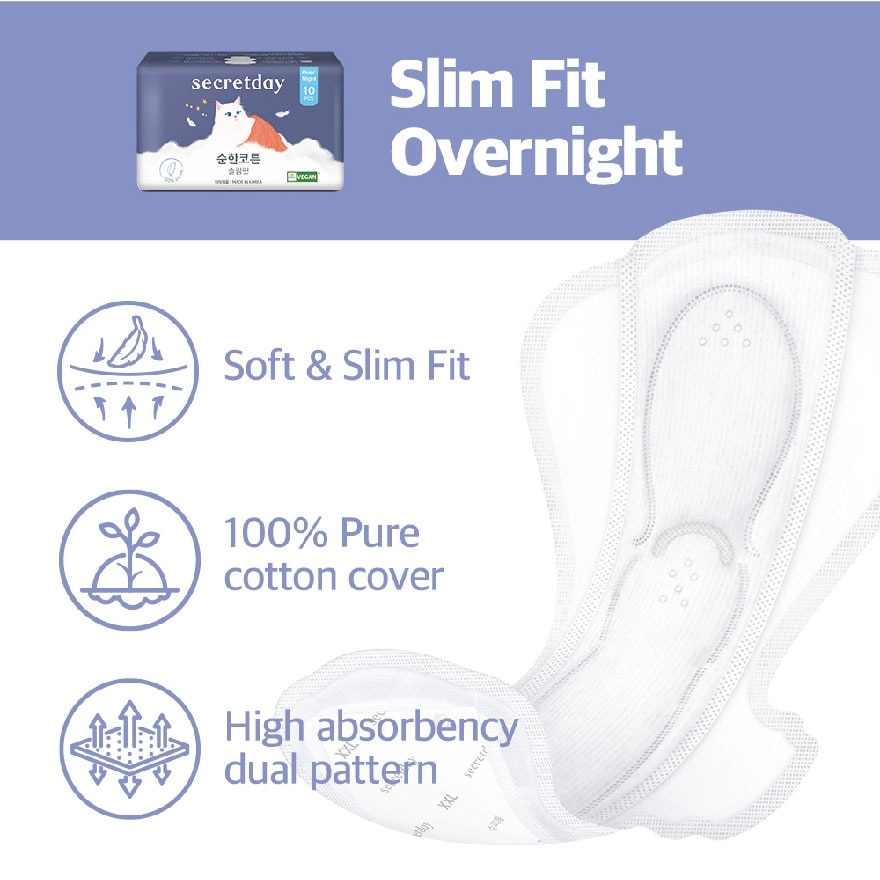 Pure Cotton Slim-Fit Overnight 36cm 10s