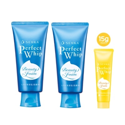 SENKA Perfect Whip 120g Twin Pack + Assorted Perfect Whip 15g