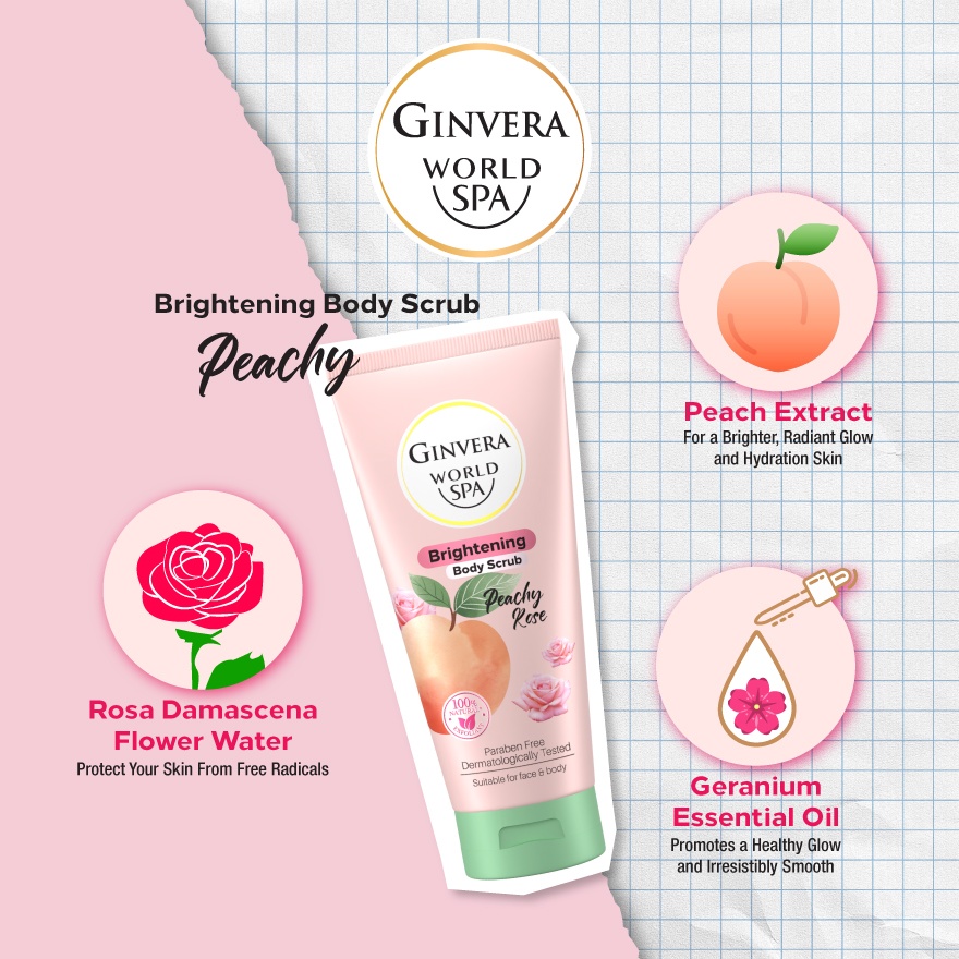 World Spa Body Scrub Peachy Rose 200ml image