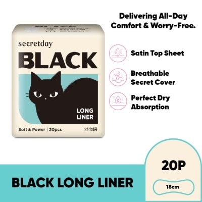 SECRET DAY Black Long Liner 18cm 20s